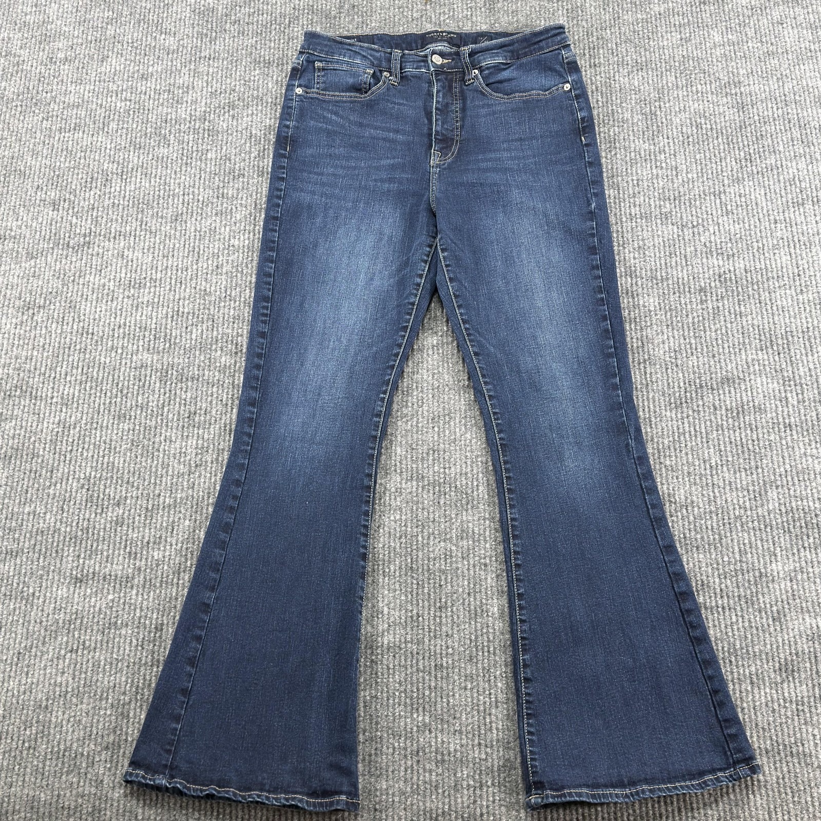 Lucky Brand High Rise Flare Stevie Jeans Womens 1030 Blue Medium Stretch Denim
